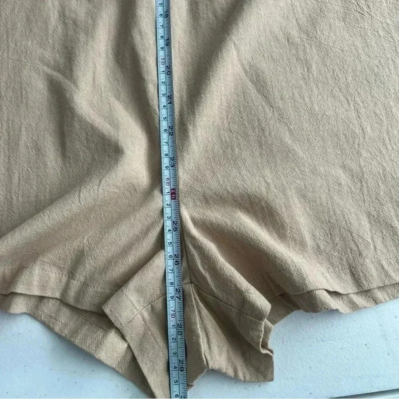 Emery Rose Neutral Color Romper Sides Pockets  Patch Pocket Back V-Neckline 2XL‎ - Picture 11 of 13